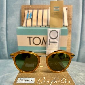 Brand New TOMS “Harlan” Butterscotch Brown Round Sunglasses